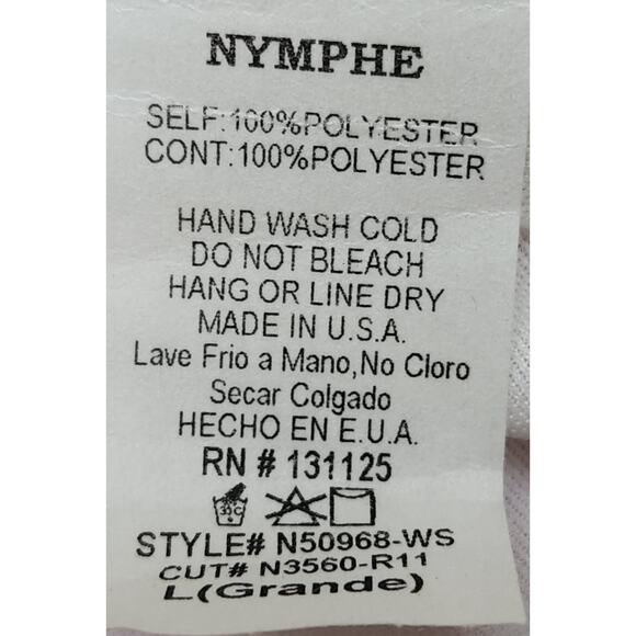 Nymphe Womens Size Large Floral Spring Summer Mini Baby Doll Dress Sleeveless - Picture 4 of 7